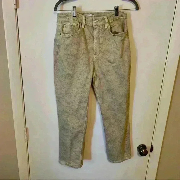 Zara The Dreed Flare Floral Print Jeans Size 10 - Picture 1 of 5